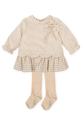 Tutto Piccolo 1284 Beige Dress and Tights