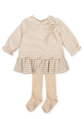 Tutto Piccolo 1284 Beige Dress and Tights