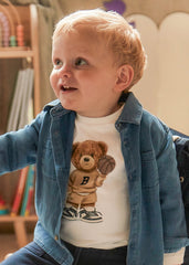 Mayoral 2058 Cream Teddy long sleeve t-shirt