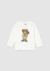 Mayoral 2058 Cream Teddy long sleeve t-shirt
