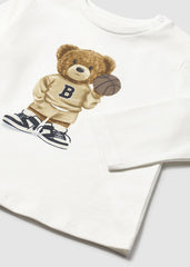 Mayoral 2058 Cream Teddy long sleeve t-shirt