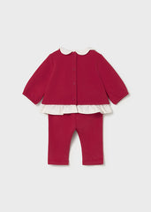 Mayoral 2707 Red fleece legging set