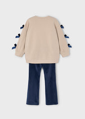 Mayoral 4725 Navy Bow jumper and Flare set