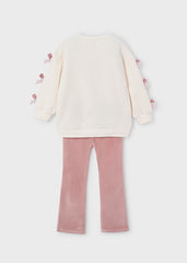 Mayoral 4725 Pink Bow jumper and Flare set