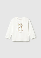 Mayoral 108 Cream Long Sleeve T-shirt