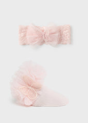 Mayoral pink 9710 sock and hairband set