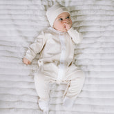 Emile et Rose Kent Stone Babygrow and hat