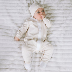 Emile et Rose Kent Stone Babygrow and hat