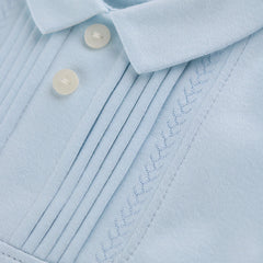 Emile et Rose Michael Boys Blue Pleated Babygrow & Hat