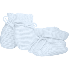 Emile et Rose Blue Kelsey knitted mitt bootie and toy set