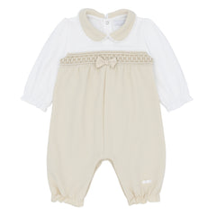 Amore AM0003 Girls Beige Smocked Romper