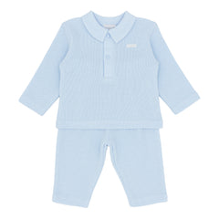 Amore 0131 Boys Blue Knitted Polo Set
