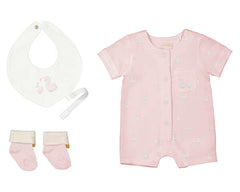 Mayoral 1727 Pink Romper bib and booties