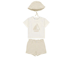 Mayoral 1666 Blue Cream set and hat