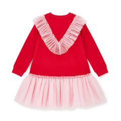 Adee Lacey Red Sweat Tulle Dress