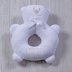 Emile et Rose White Emile Bear New Baby Ring Rattle