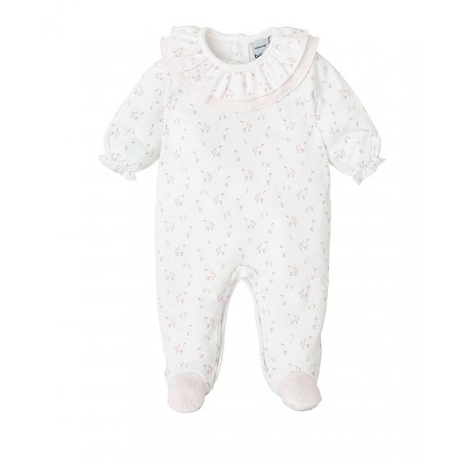 Babidu 12188 white and pink babygrow