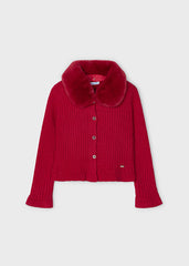 Mayoral 4362 red cardigan