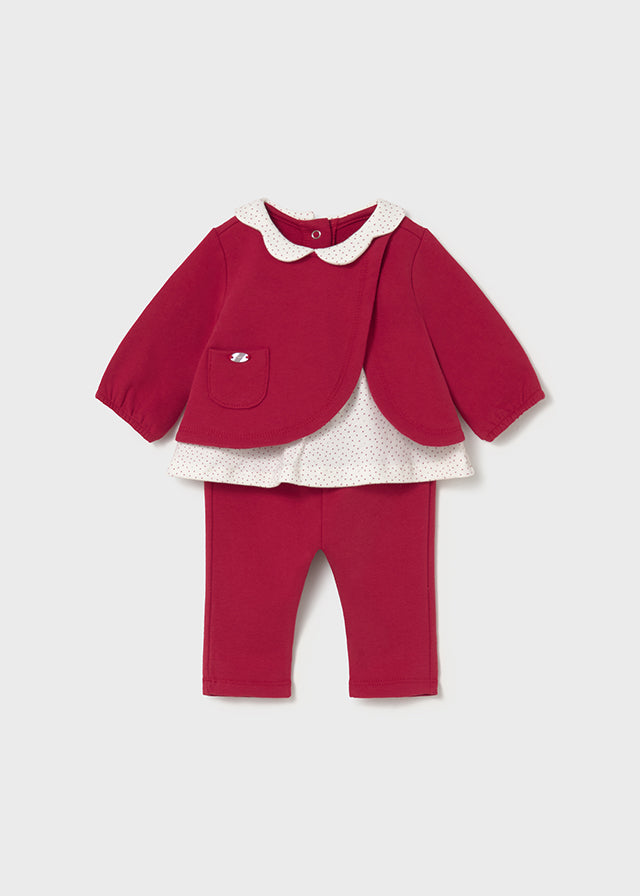 Mayoral 2707 Red fleece legging set