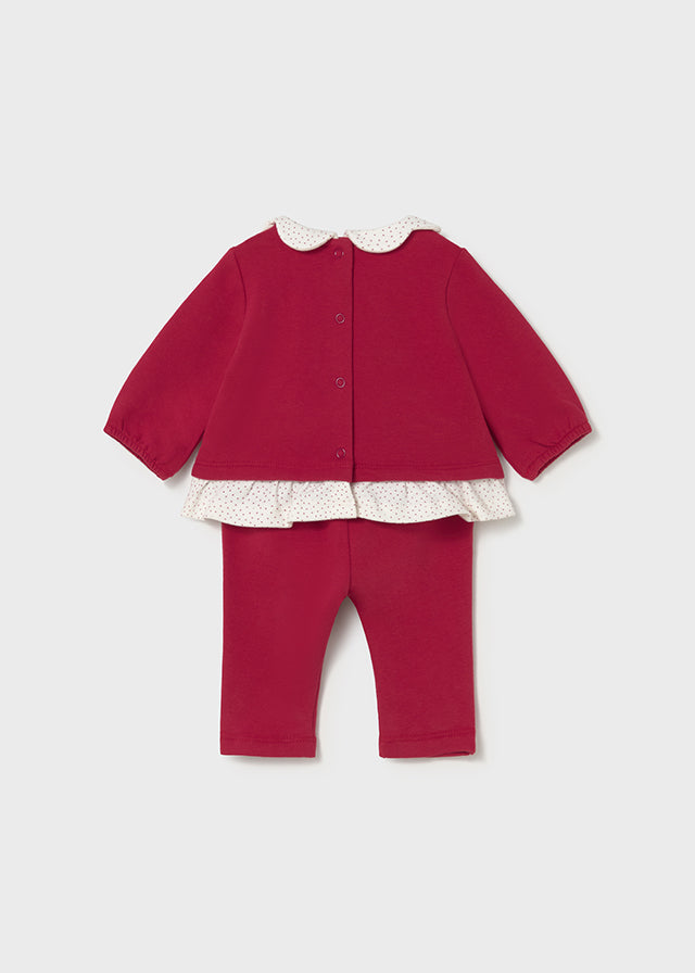 Mayoral 2707 Red fleece legging set