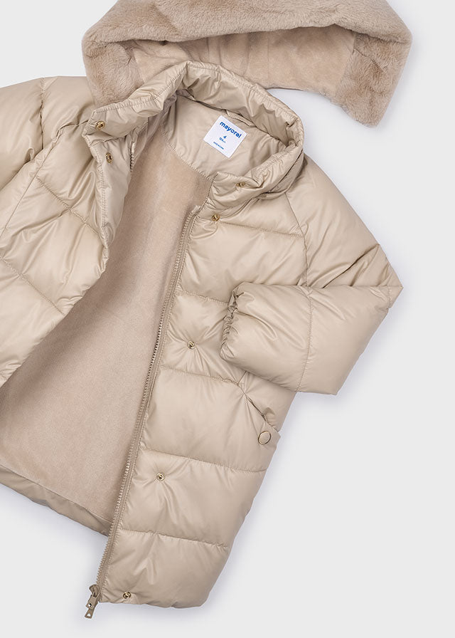 Mayoral 4447 Cream Long Coat
