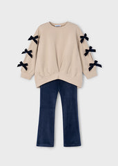 Mayoral 4725 Navy Bow jumper and Flare set