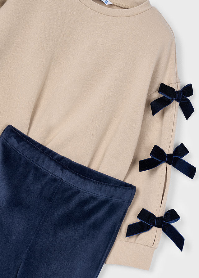 Mayoral 4725 Navy Bow jumper and Flare set