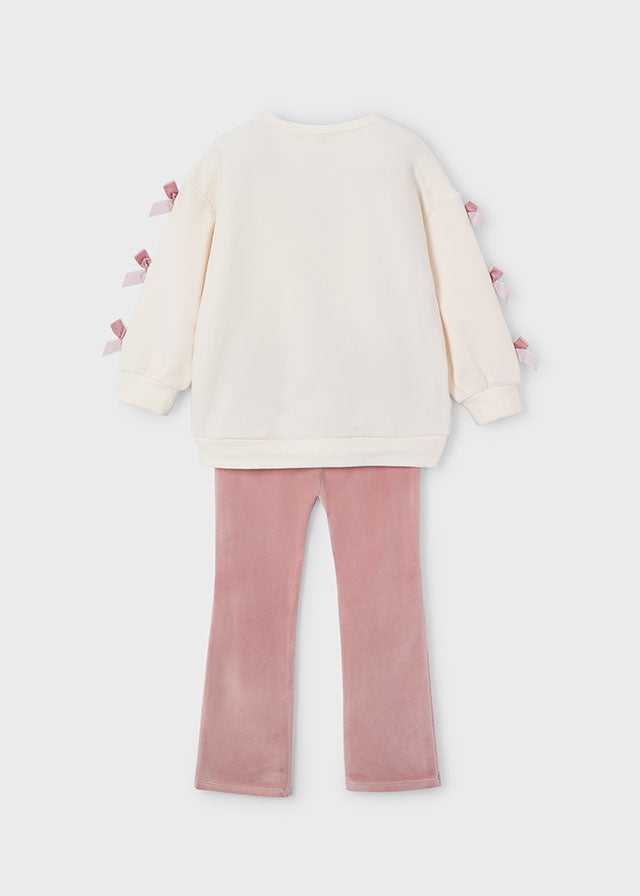 Mayoral 4725 Pink Bow jumper and Flare set