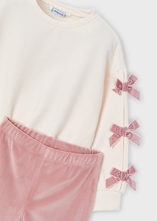 Mayoral 4725 Pink Bow jumper and Flare set