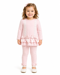 Kleo Kids Pink Bow Legging Set