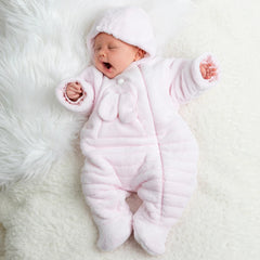 Emile et Rose Alison Pink Fleece Baby Pramsuit