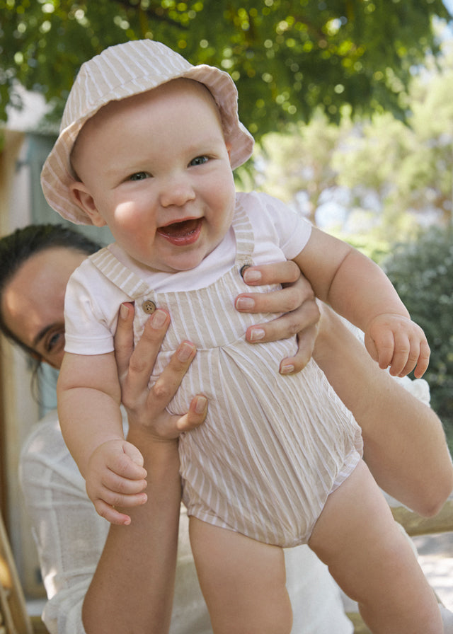 Mayoral 1602 natural romper with hat