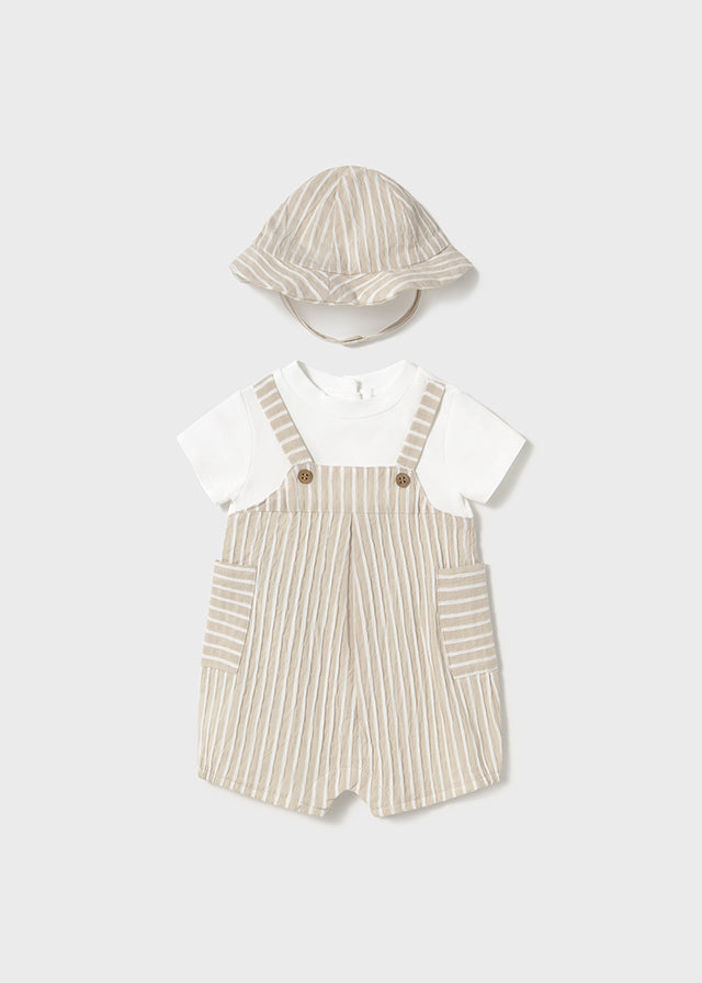 Mayoral 1602 natural romper with hat