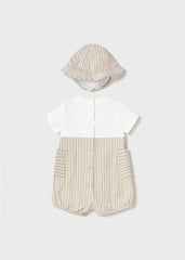 Mayoral 1602 natural romper with hat