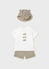 Mayoral 1651 natural short set with hat