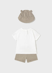 Mayoral 1651 natural short set with hat