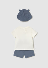 Mayoral 1651 blue short set with hat