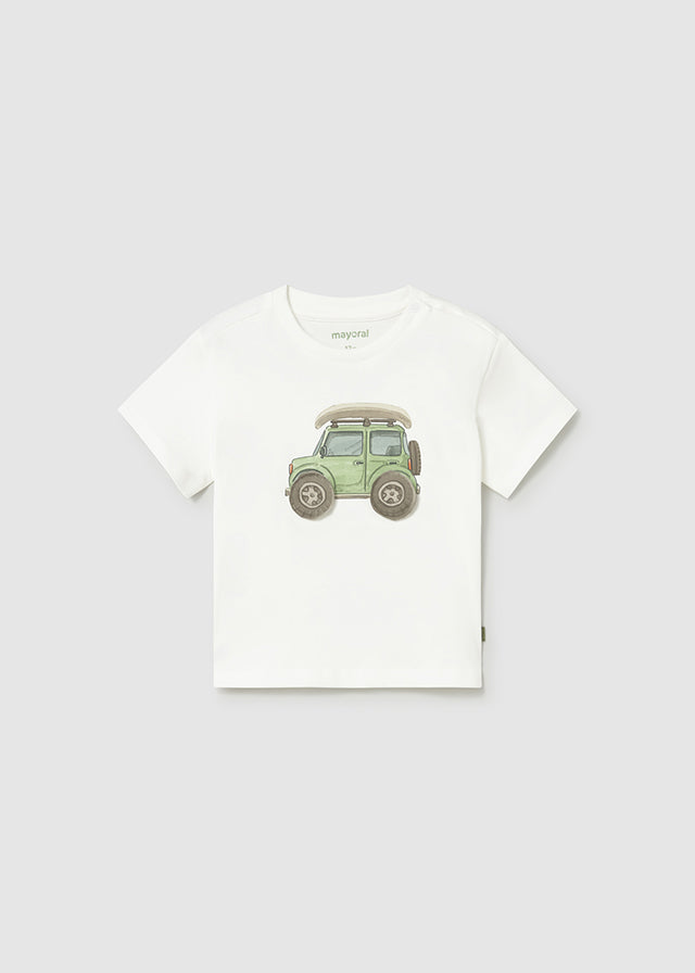 Mayoral 1011 Cream car t-shirt