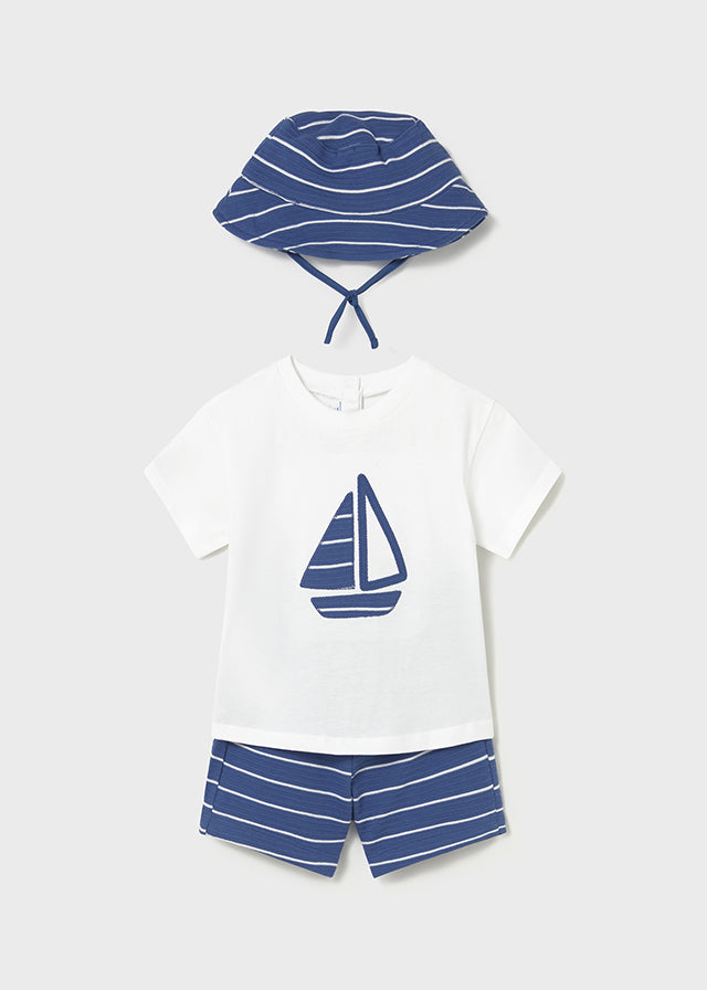 Mayoral 1666 Blue Short set and hat