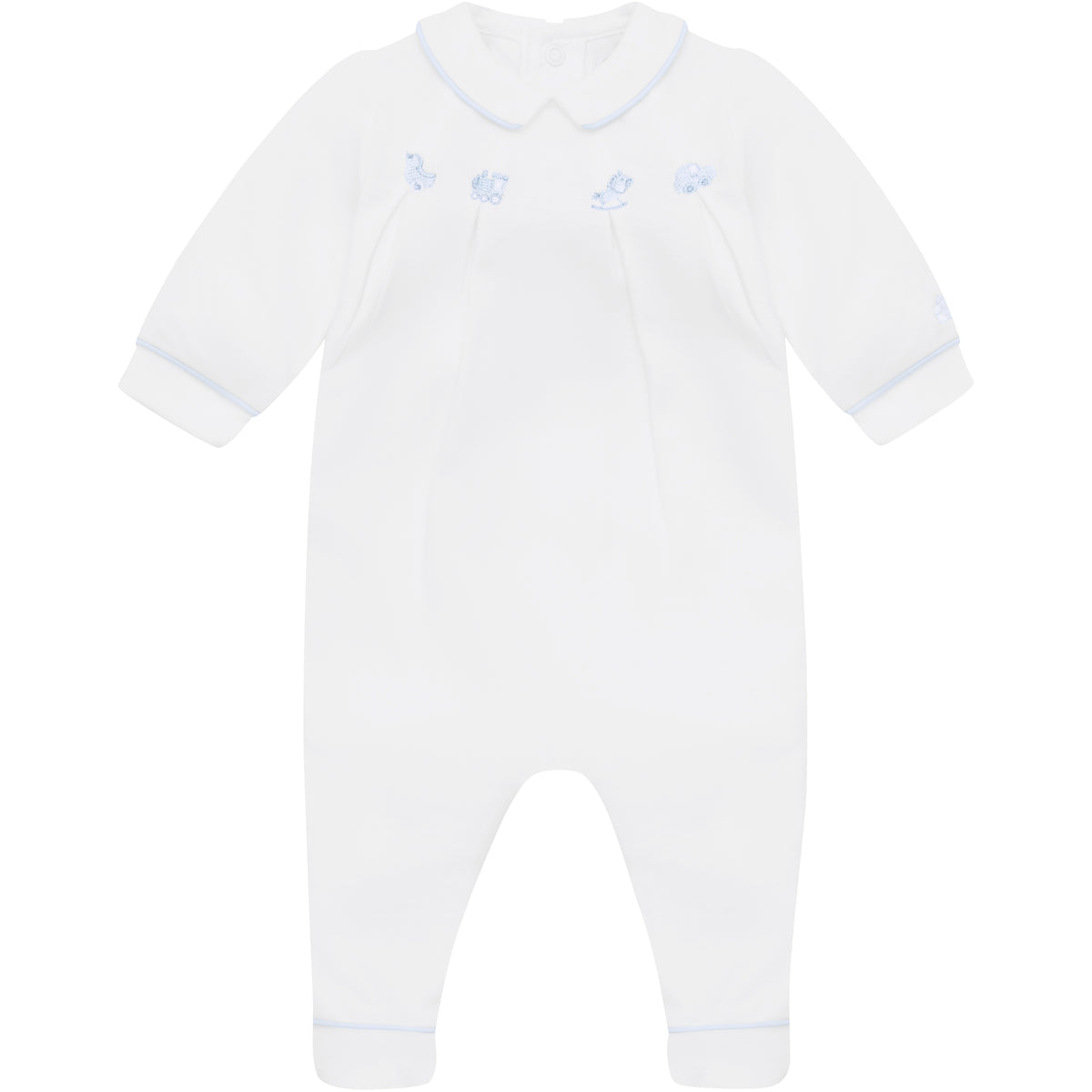 Emile et Rose Lenny white/blue baby grow