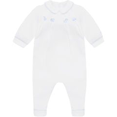 Emile et Rose Lenny white/blue baby grow