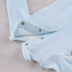 Emile et Rose Monty Boys Blue & White Velour Babygrow