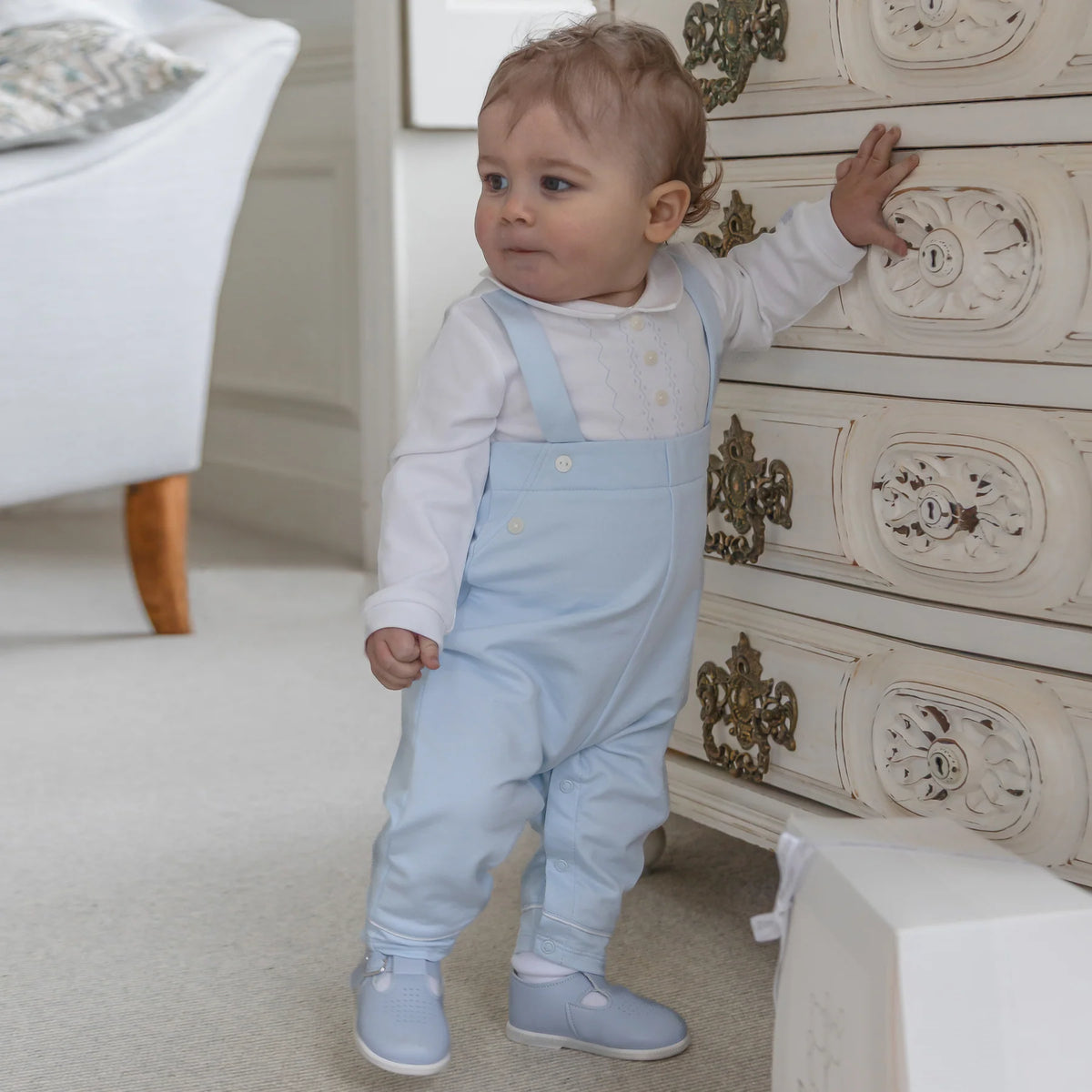 Emile et Rose Maddox Boys Blue Dungaree Set