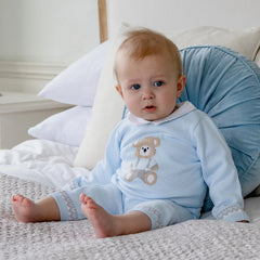 Emile et Rose Milo Boys Blue Knit All In One & Hat
