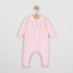 Emile et rose Matilda Girls Pink Cotton Babygrow & Hat