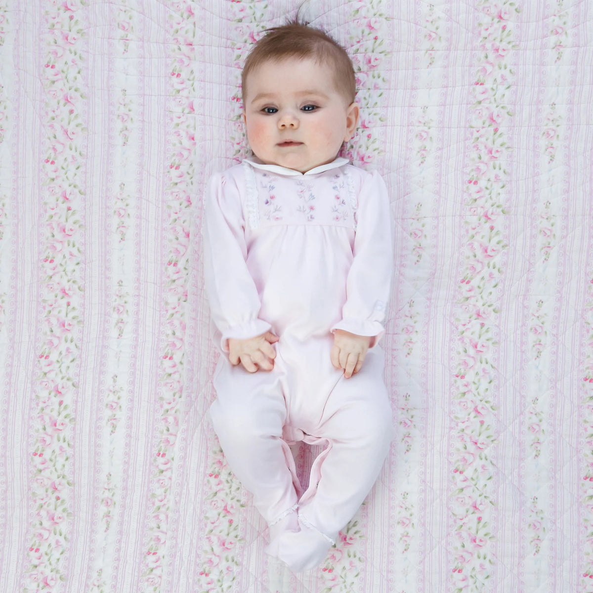Emile et Rose Madeleine Girls Pink Cotton Babygrow
