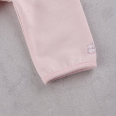 Emile et Rose Marie Girls Pink Embroidered Bow Babygrow
