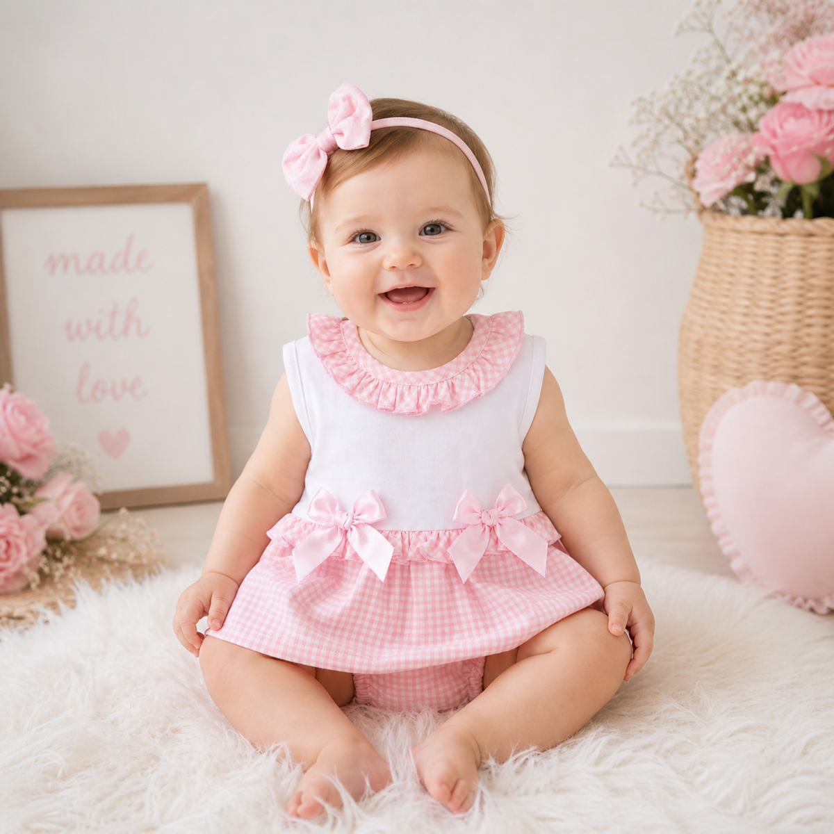 Kleo kids Pink check pants set