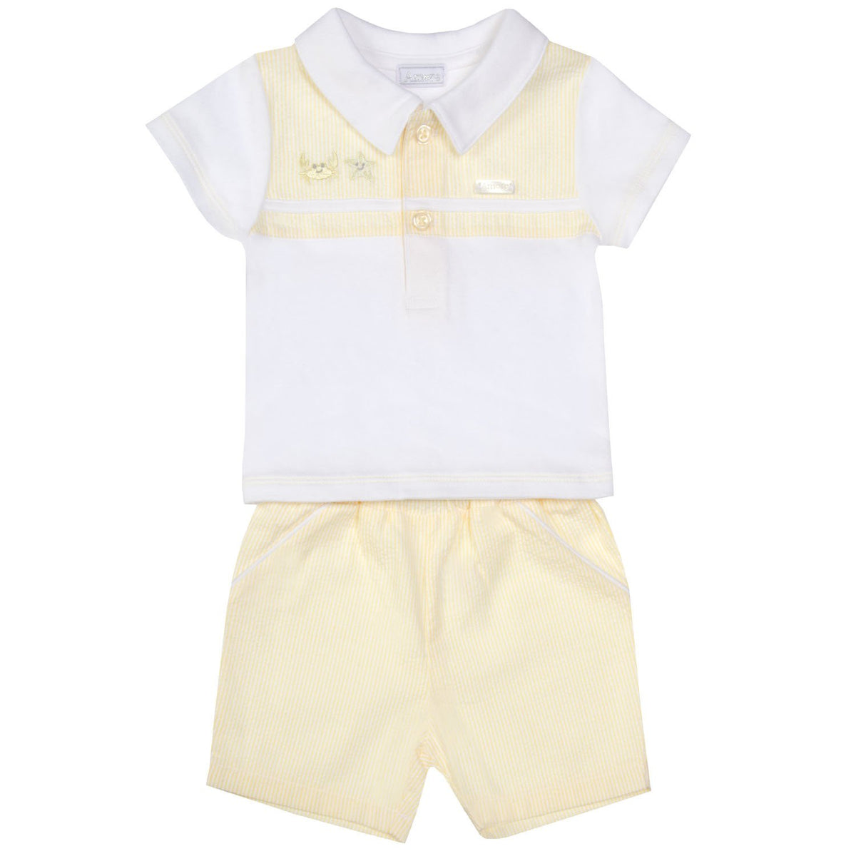 Amore 8049 lemon polo and short set