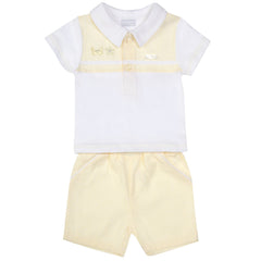 Amore 8049 lemon polo and short set